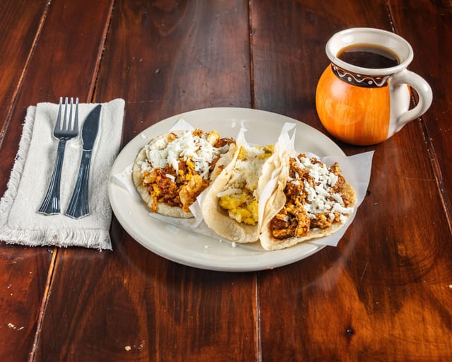 Taco De Papas Con Chorizo (Potatoes with Chorizo).